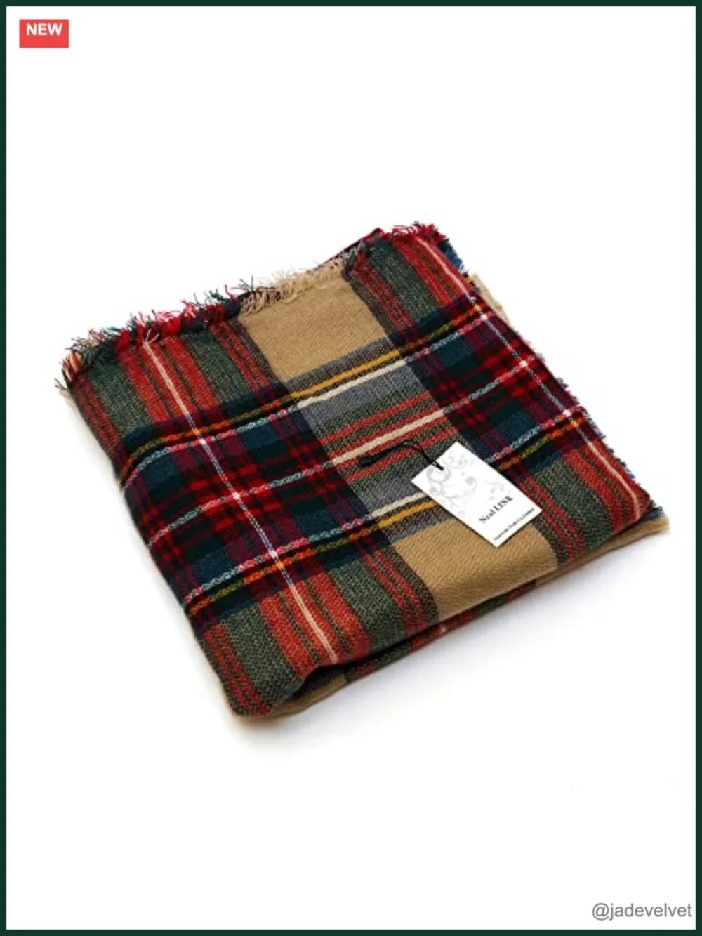 Oversized Plaid Blanket Scarf Shawl Wrap Winter Warm Cashmere Feel Acrylic